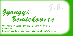gyongyi bendekovits business card