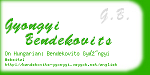 gyongyi bendekovits business card